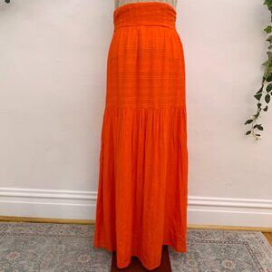 L*Space Orange‎ Tiered Maxi Skirt Size XL